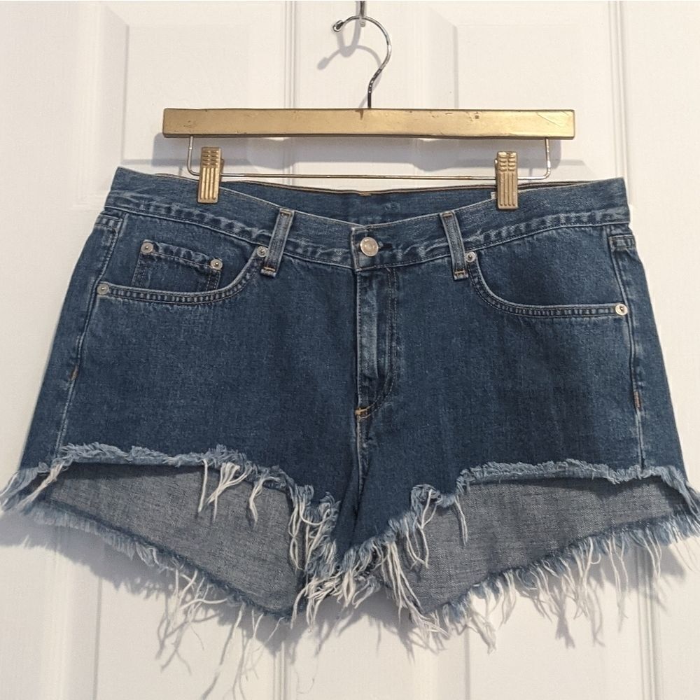 Rag and Bone Mason Distressed Denim Shorts Raw Hem